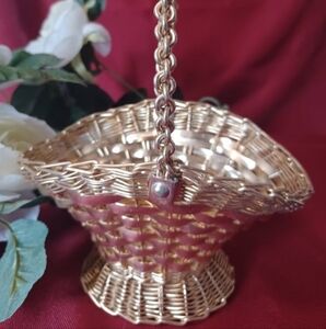 Vintage Italian Diploma Brevetto Woven Metal Basket